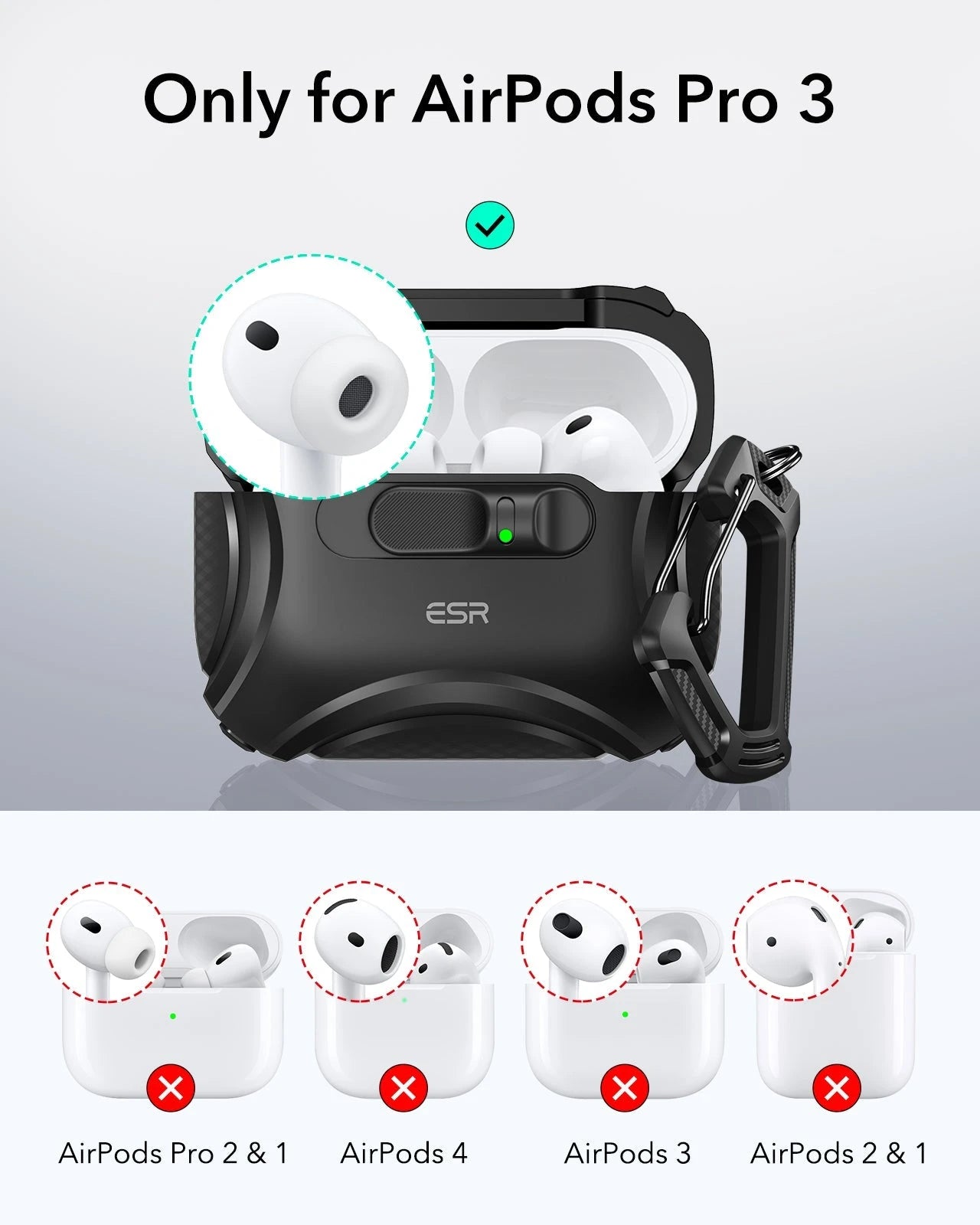 ESR 25W Qi2 3-in-1 Charging Station & Cyber AirPods Pro 3 Case Bundle