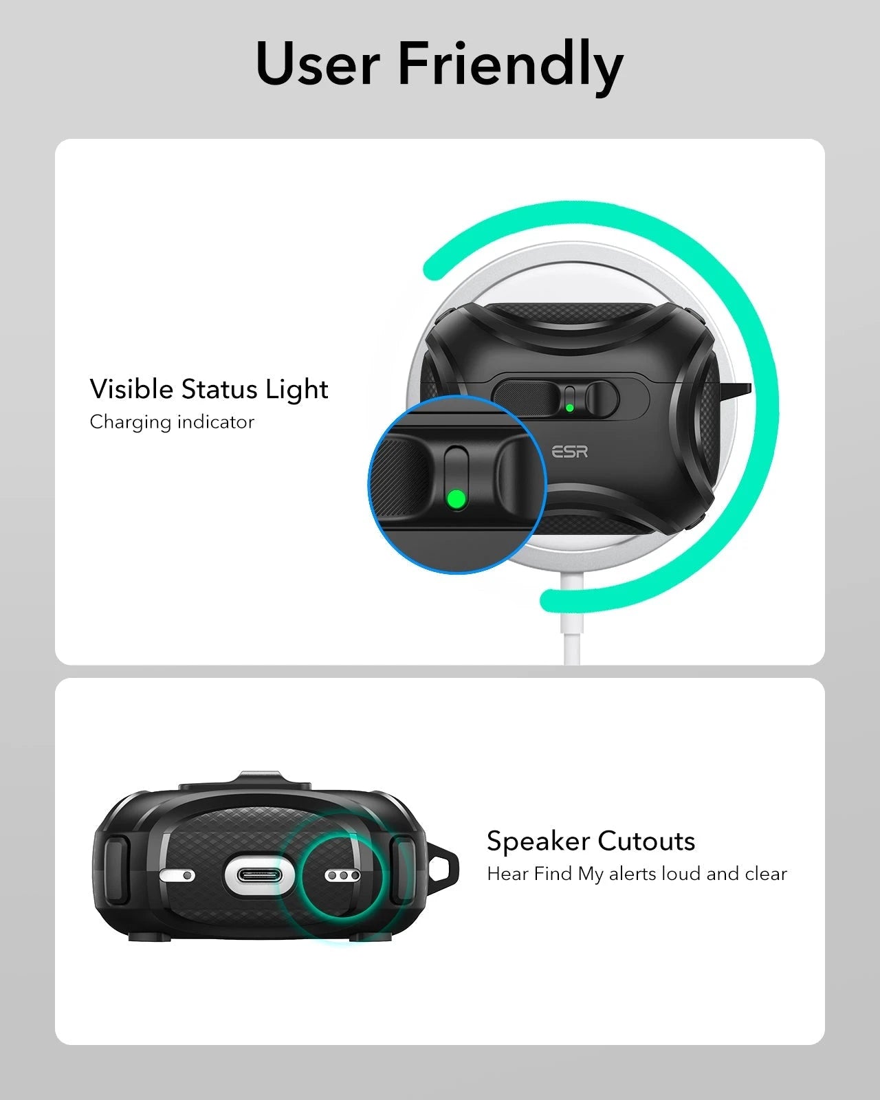 25W CryoBoost 3-in-1 Magnetic Charger (Qi2) and AirPods Pro 3 Cyber FlickLock Case Bundle - US Plug–White ESR ESR