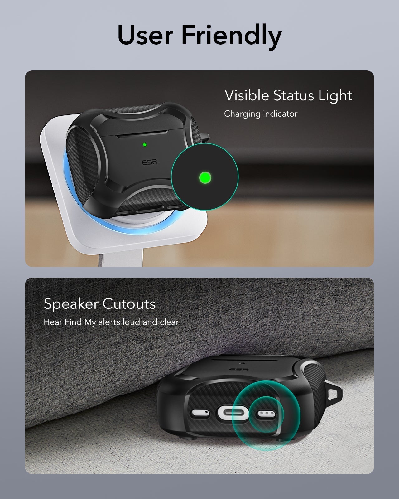 25W CryoBoost Foldable 3-in-1 Magnetic Charger & AirPods Pro 3 Cyber Tough Case Bundle – EU Plug-Black ESR ESR