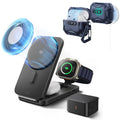 25W CryoBoost Foldable 3-in-1 Magnetic Charger and AirPods Pro 3 Cyber FlickLock Case Bundle– EU Plug-Black&Blue
