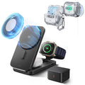 25W CryoBoost Foldable 3-in-1 Magnetic Charger and AirPods Pro 3 Cyber FlickLock Case Bundle– EU Plug-Black&Gray