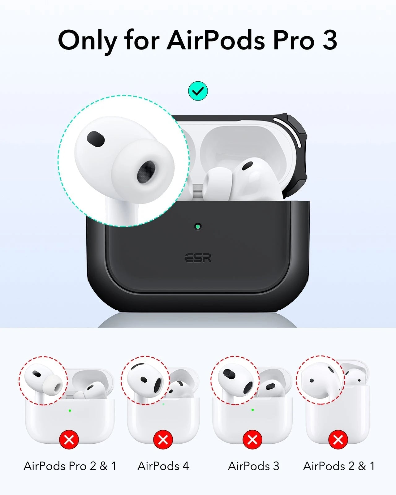 25W CryoBoost Foldable 3-in-1 Magnetic Charger and AirPods Pro 3 Orbit Hybrid Case Bundle – EU Plug-Black ESR ESR