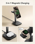 3-in-1 Magnetic Charging Station (15W)- Black - JP PLUG ESR ESR