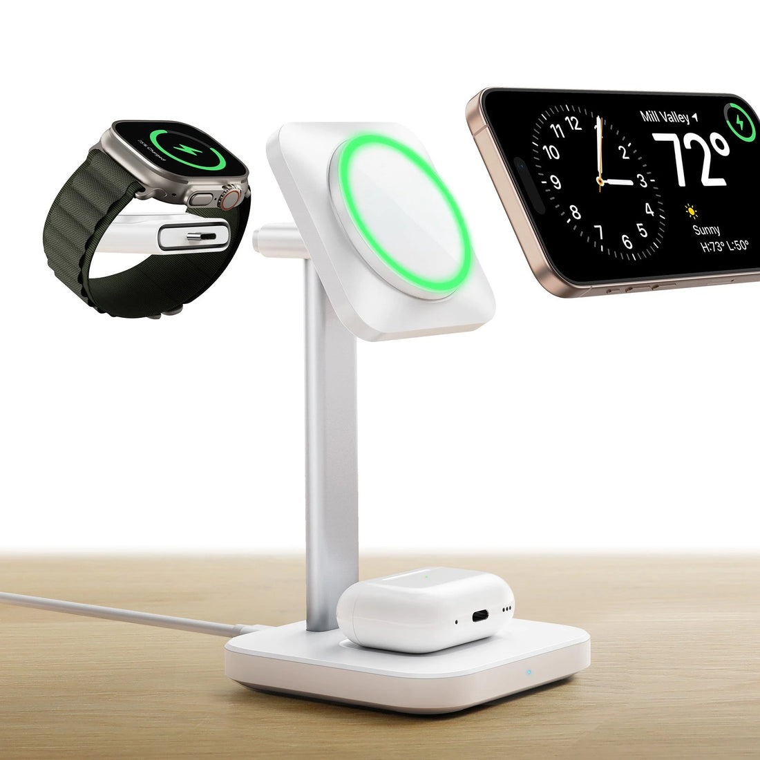 3-in-1 Magnetic Charging Station (15W) - White - JP PLUG ESR ESR
