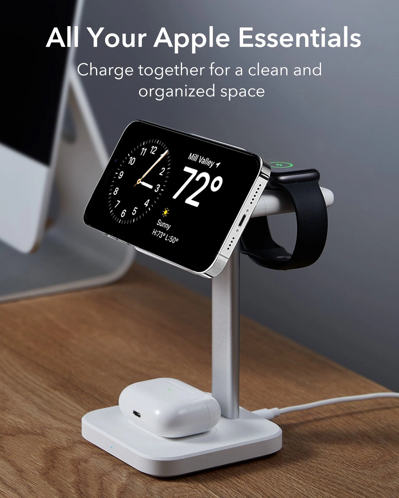 3-in-1 Watch Wireless Charging Set (HaloLock) - White - UK-Plug ESR ESR