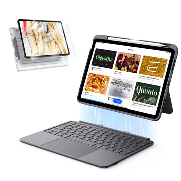 iPad 11" (A16, 2025) Flex Tastaturhülle (abnehmbar) Paper-Feel Bundle - DE Layout-Dark Gray