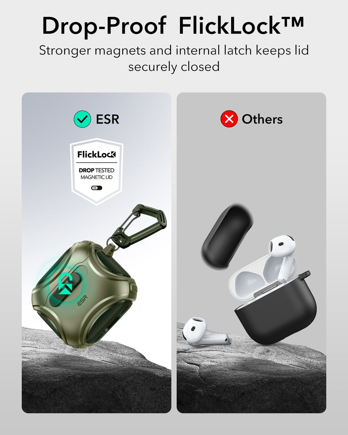 AirPods 5 Cyber FlickLock Magnetic Case - Army Green ESR ESR