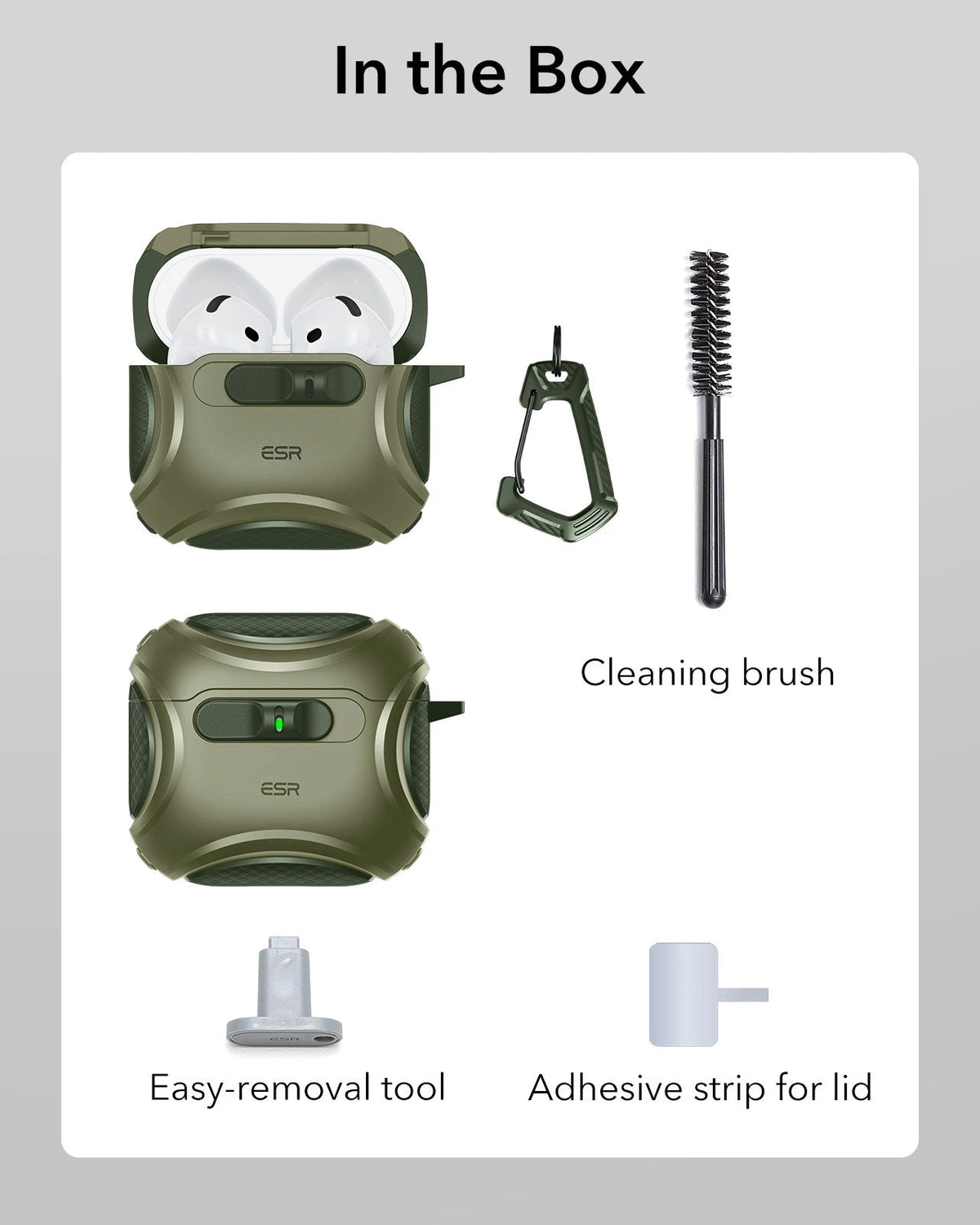 AirPods 5 Cyber FlickLock Magnetic Case - Army Green ESR ESR
