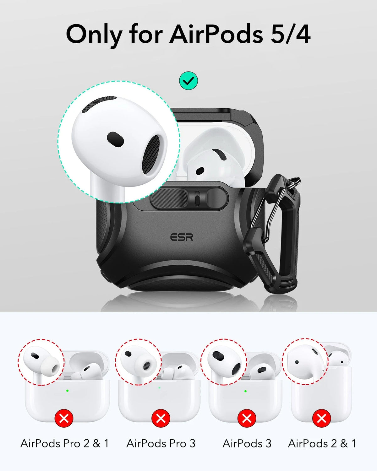 AirPods 5 Cyber FlickLock Magnetic Case - Black ESR ESR