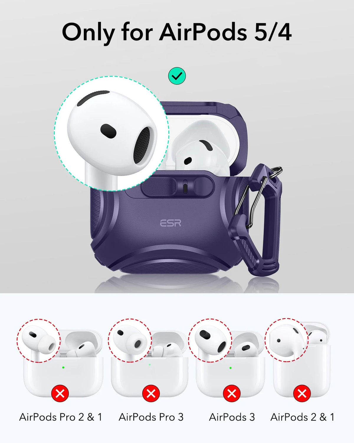 AirPods 5 Cyber FlickLock Magnetic Case - Purple ESR ESR
