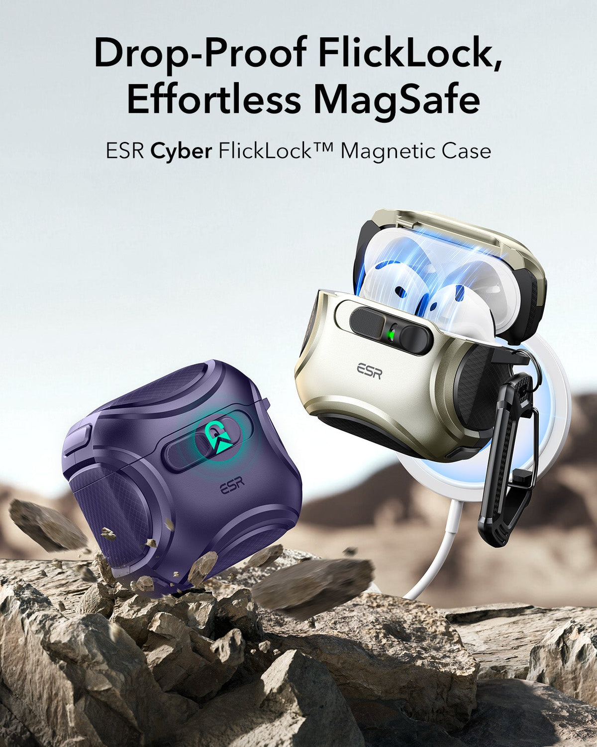 AirPods 5 Cyber FlickLock Magnetic Case - Purple ESR ESR
