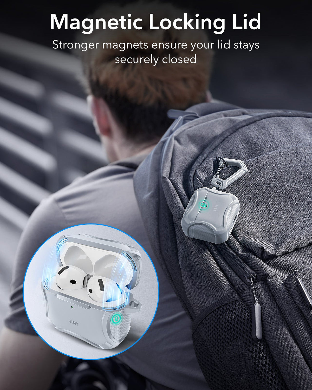 AirPods 5 Cyber Tough Magnetic Case - Gray ESR ESR