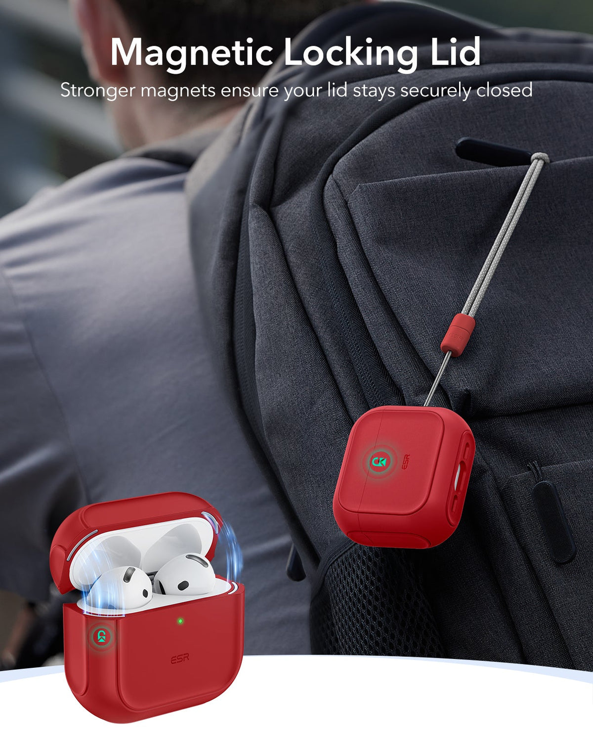 AirPods 5 Orbit Hybrid Magnetic Case - Red ESR ESR