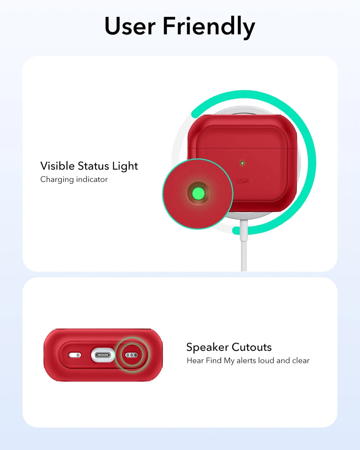 AirPods 5 Orbit Hybrid Magnetic Case - Red ESR ESR