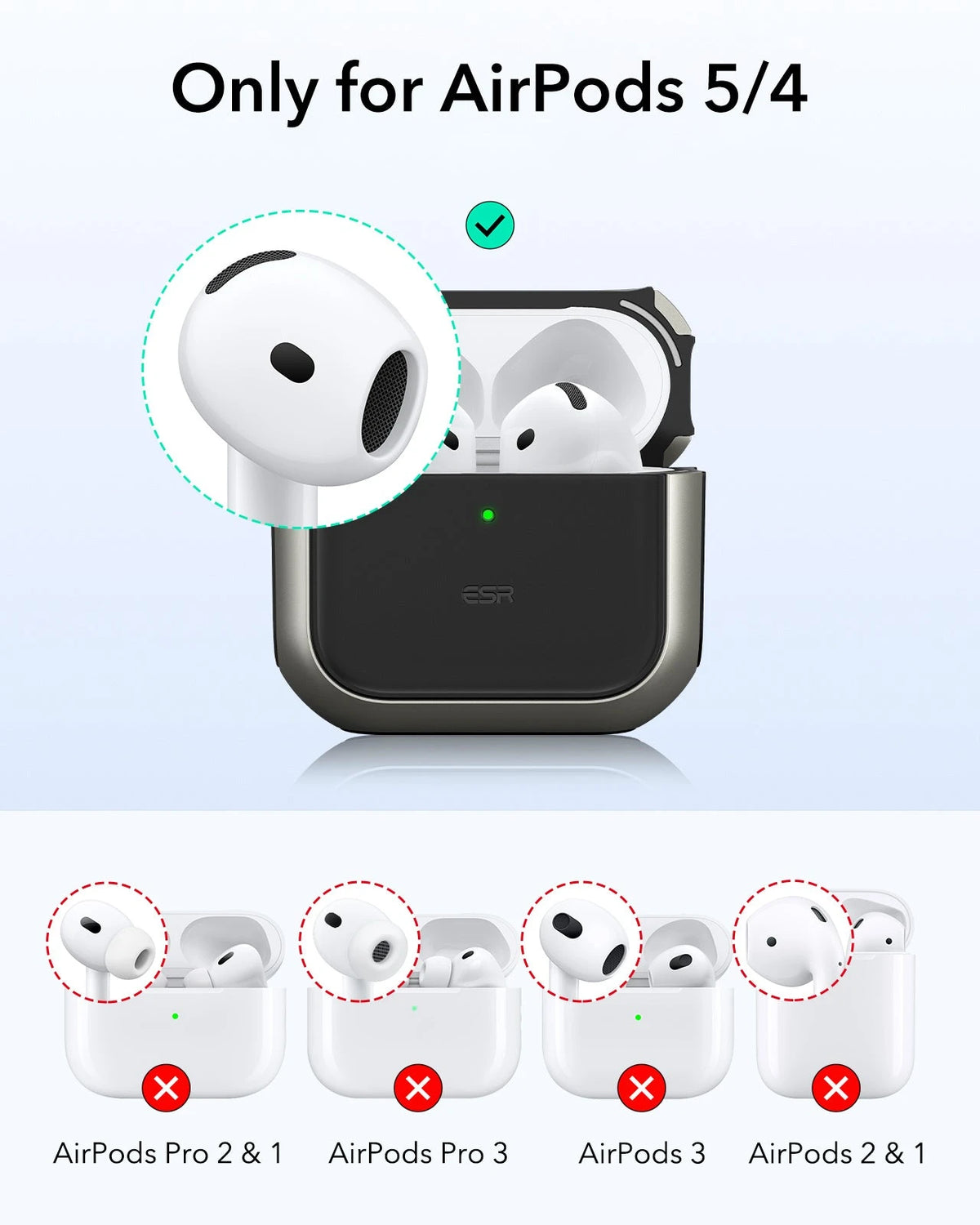 AirPods 5 Orbit Hybrid Magnetic Case - Titanium ESR ESR