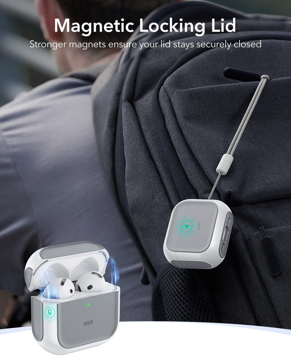 AirPods 5 Orbit Hybrid Magnetic Case - White ESR ESR