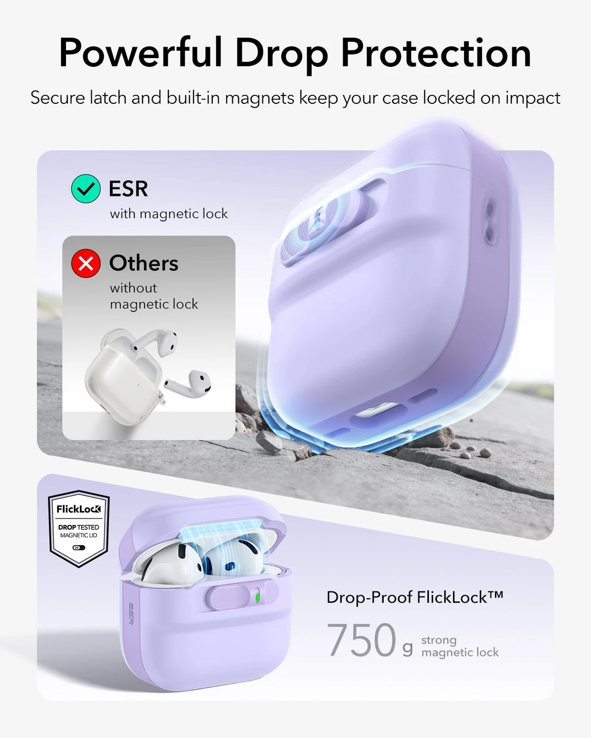 AirPods 5 Pulse FlickLock Magnetic Case - Lavender ESR ESR