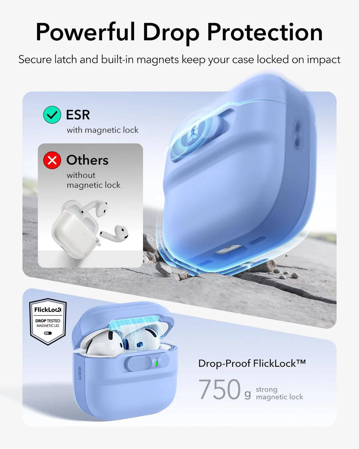 AirPods 5 Pulse FlickLock Magnetic Case - Light Blue ESR ESR