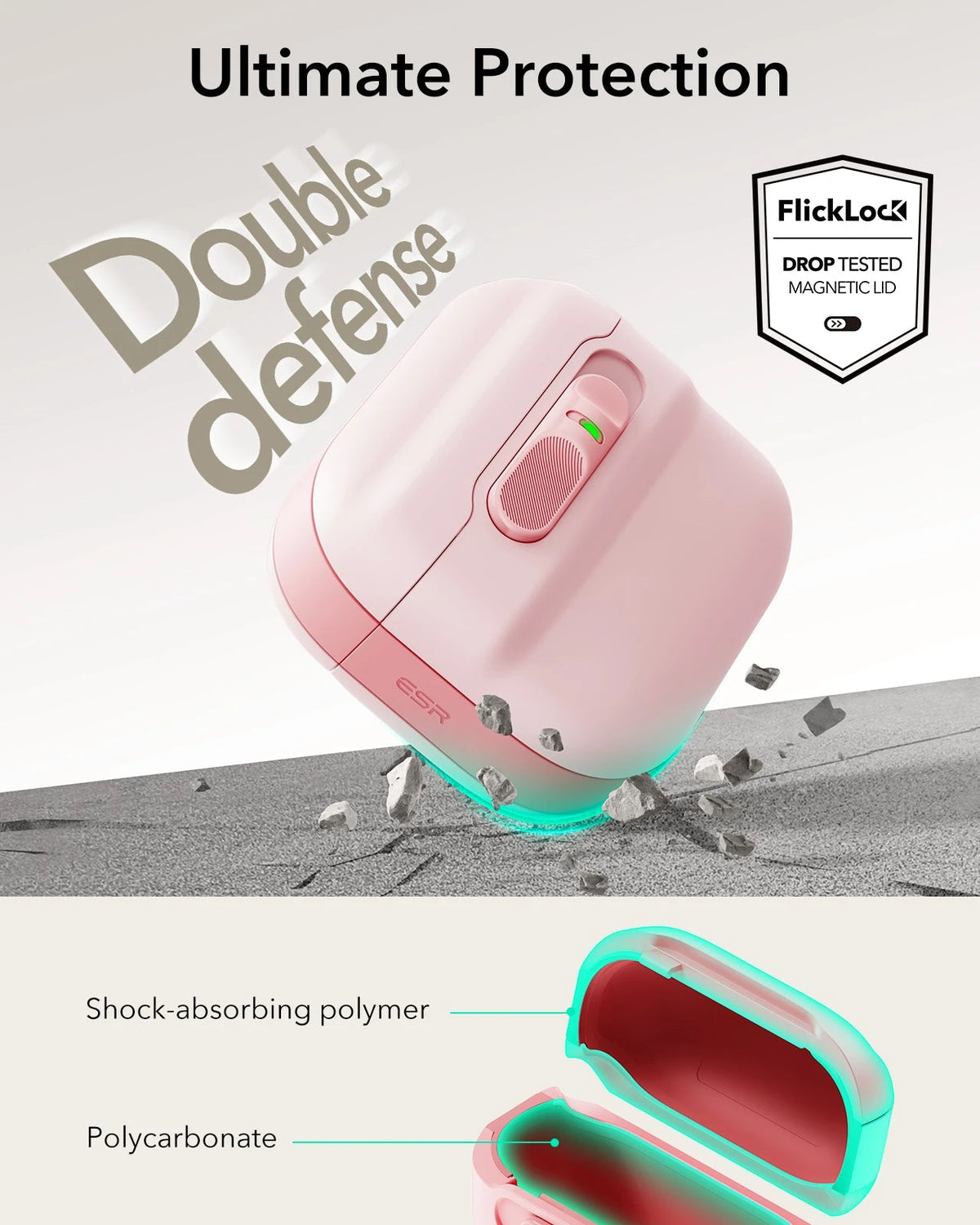AirPods 5 Pulse FlickLock Magnetic Case - Pink ESR ESR