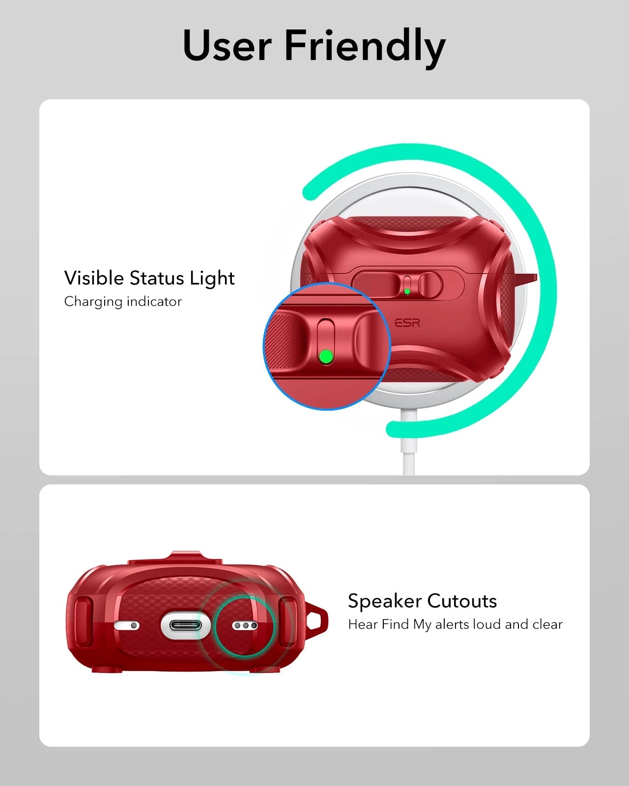 ESR AirPods Pro 3 Cyber FlickLock Charging Case Red 