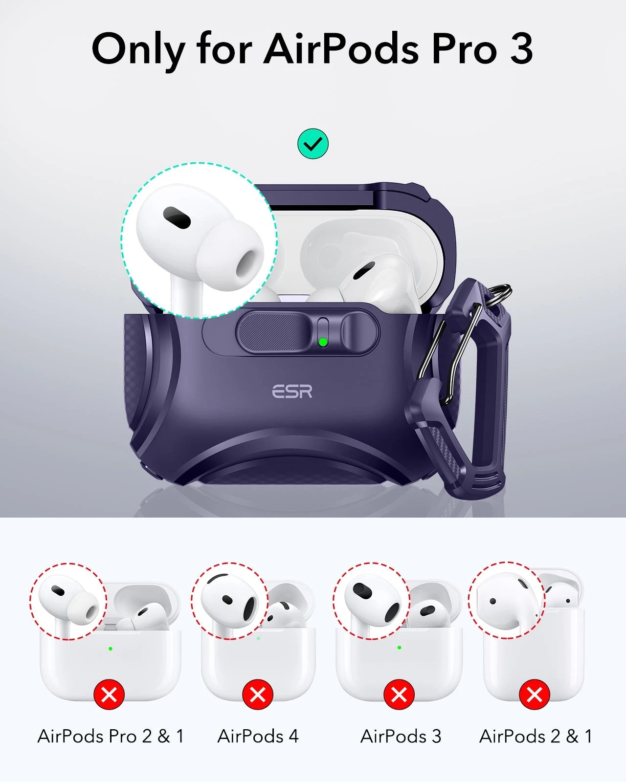 Cyber FlickLock Charging Case for AirPods Pro 3 Purple