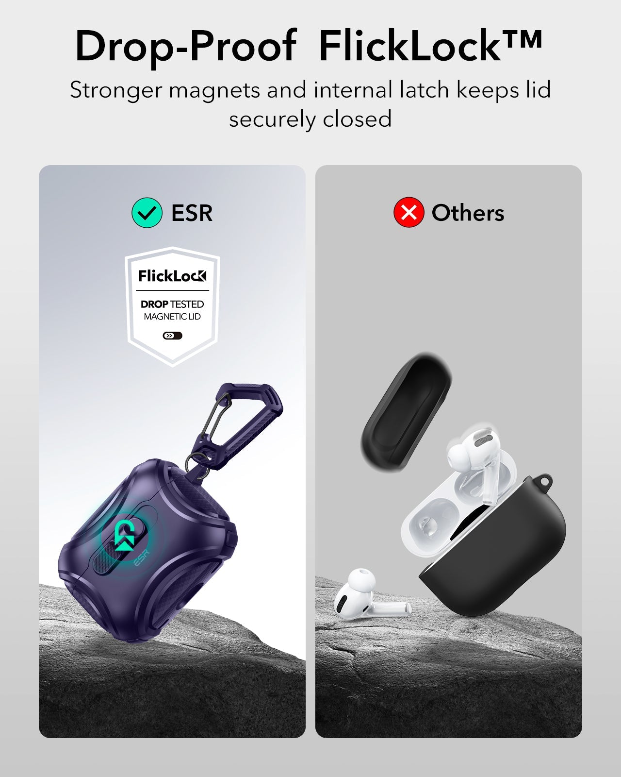 Purple Magnetic Charging Case for AirPods Pro 3 with Secure Fit | ESR