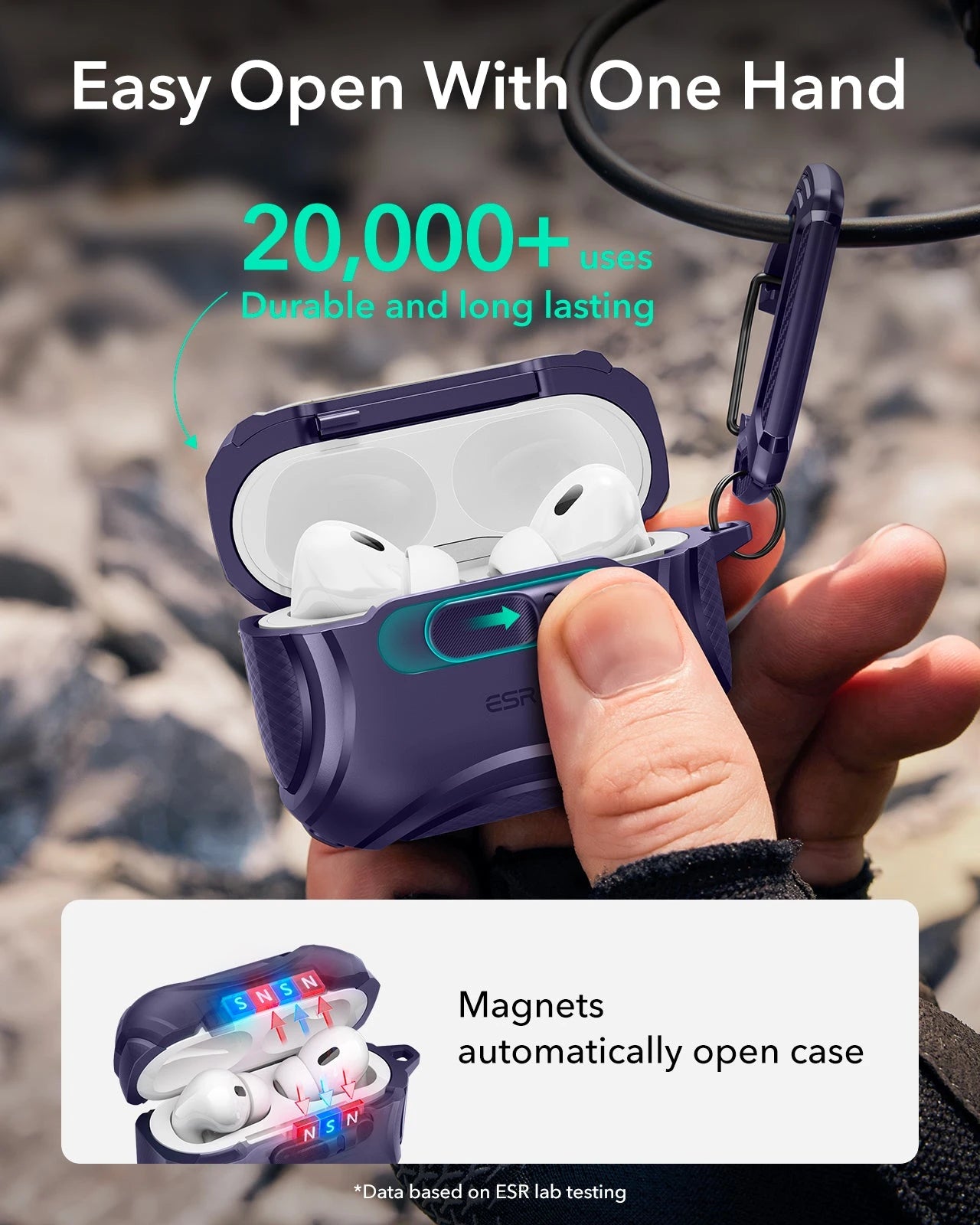 Purple Magnetic Charging Case for AirPods Pro 3 with Secure Fit | ESR
