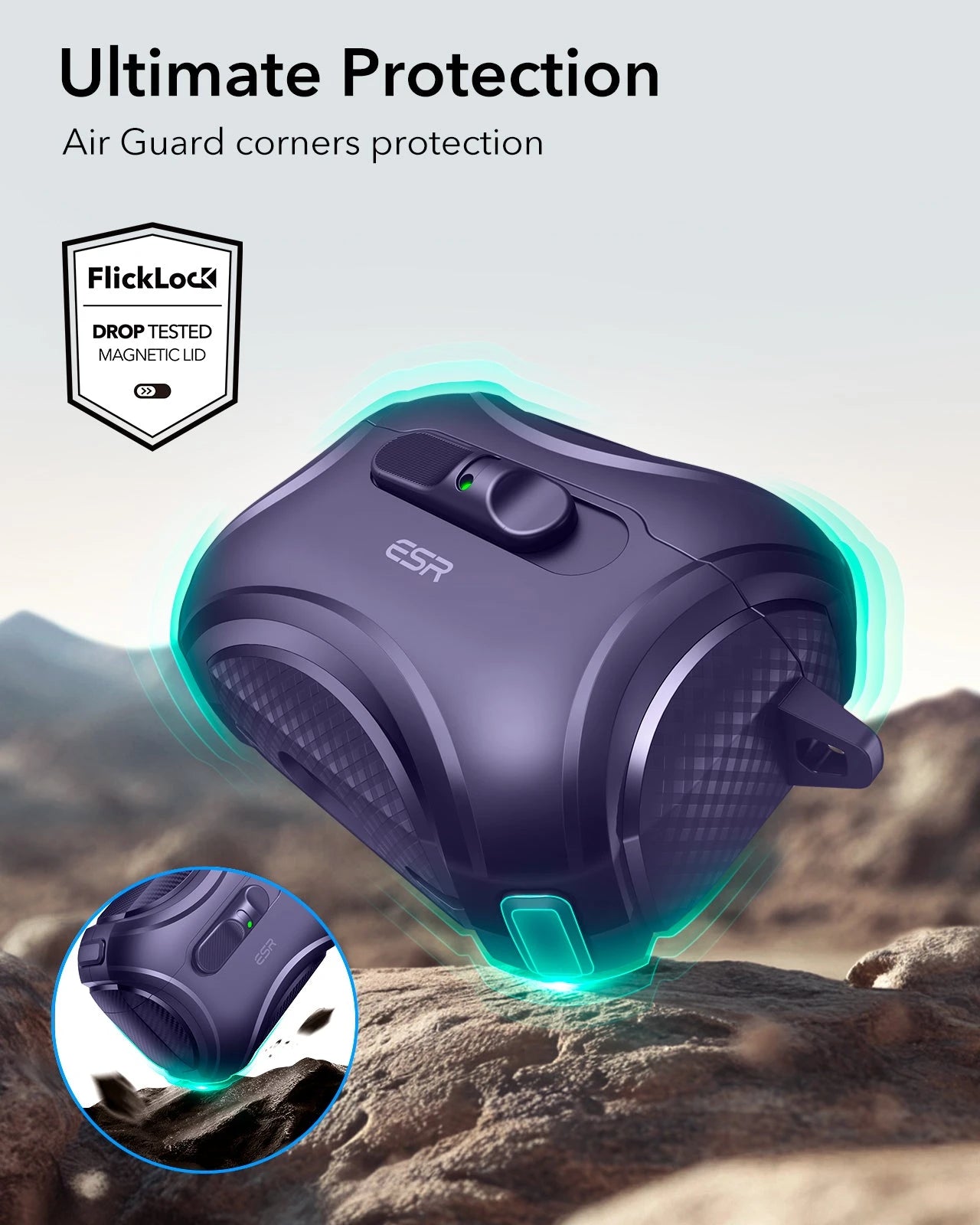 Purple Magnetic Charging Case for AirPods Pro 3 with Secure Fit | ESR