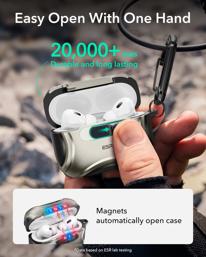 Titanium AirPods Pro 3 Replacement MagSafe Charging Case | ESR FlickLock