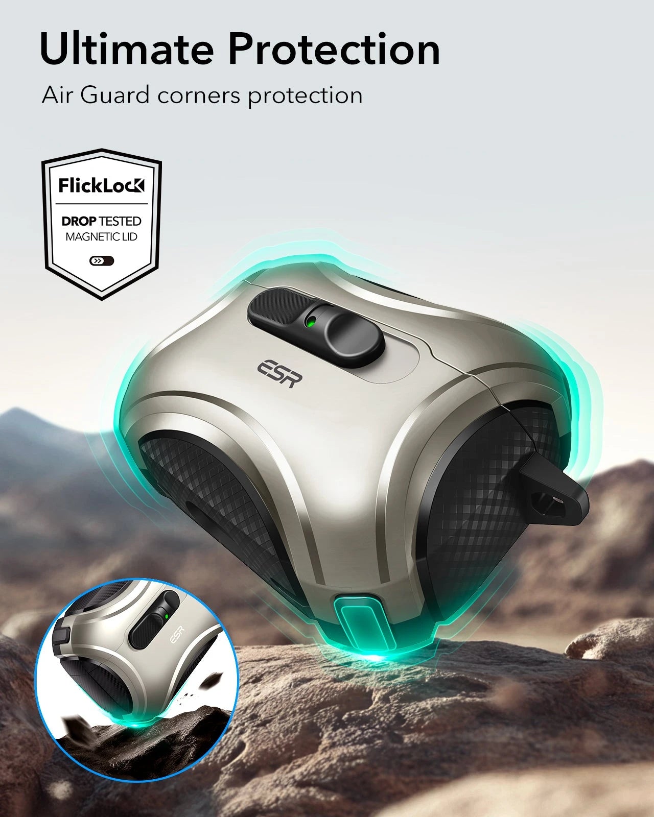 AirPods Pro 3 Cyber FlickLock Magsafe Case Titanium drop protection