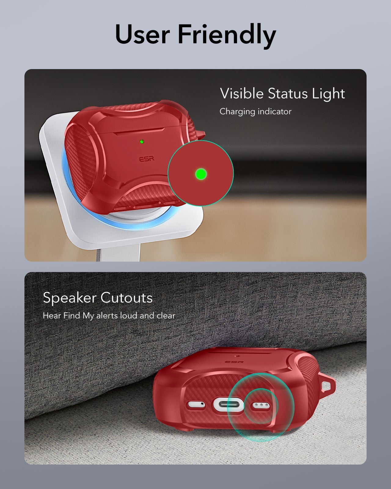 ESR AirPods Pro 3 Rugged Charging Case Red ESR AirPods Pro 3 Rugged Charging Case Red 