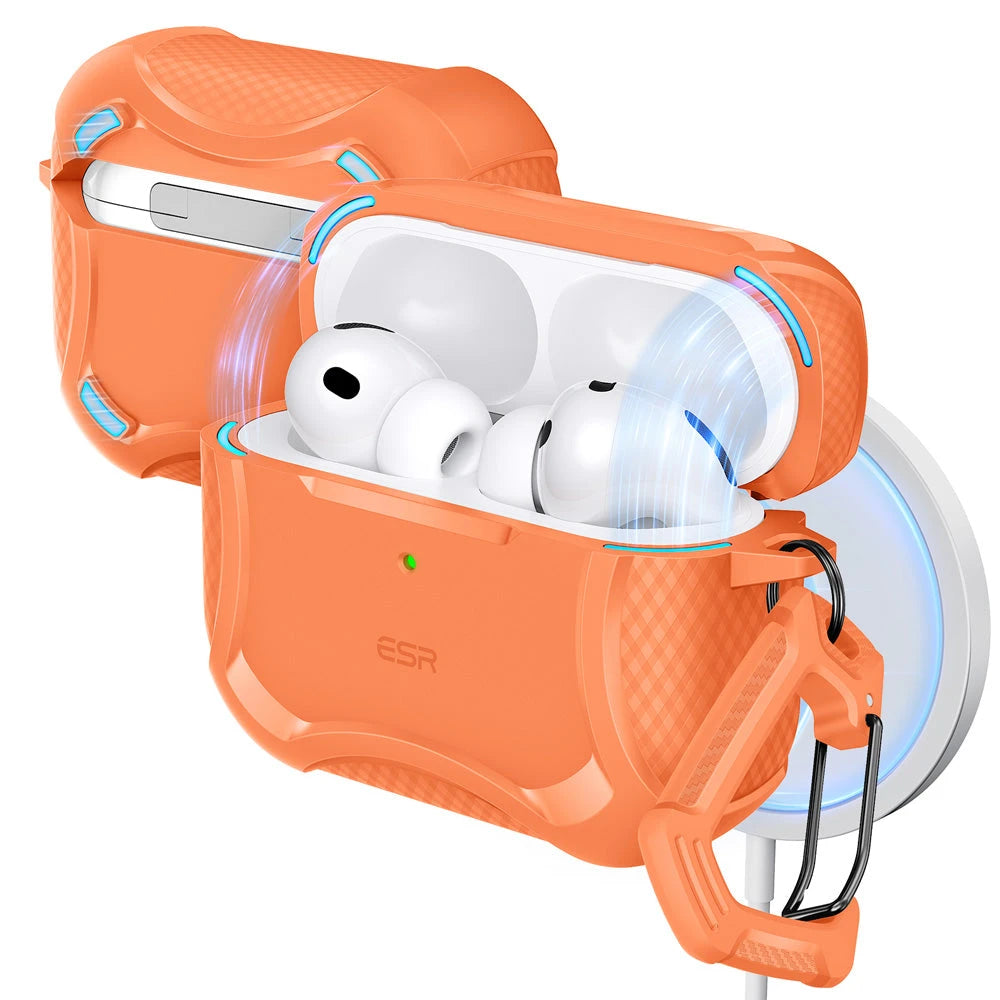 Orange Tough AirPods Pro 3 Charging Case Cover with Keychain | ESR