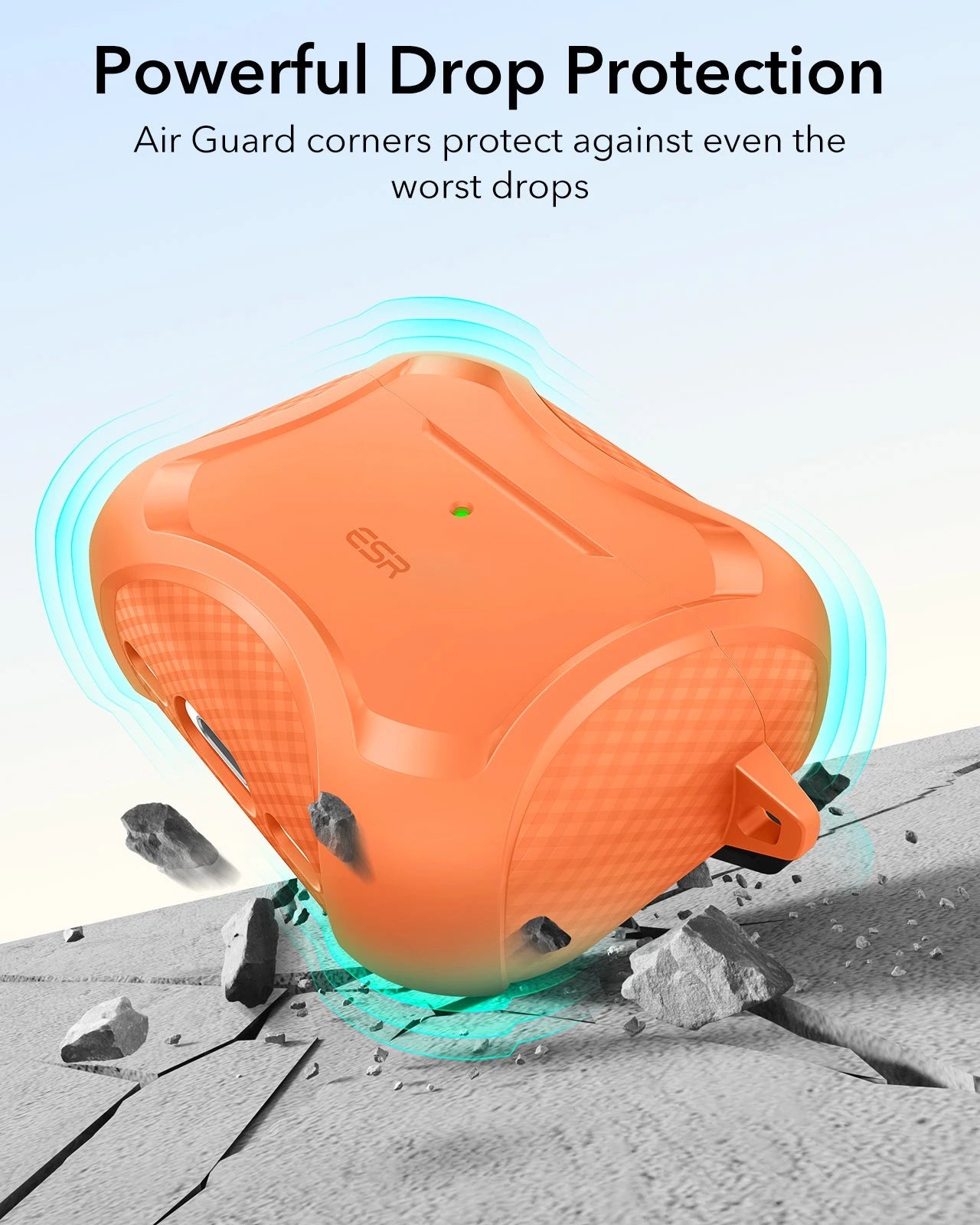 Orange Tough AirPods Pro 3 Charging Case Cover with Keychain | ESR