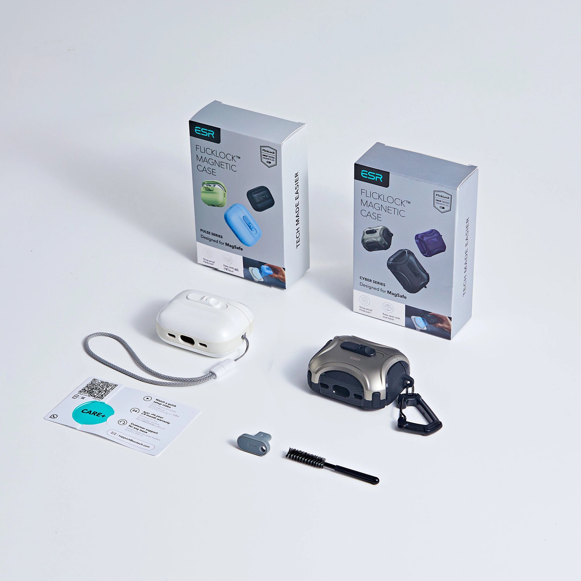 AirPods Pro 3 Dual Style Security Lock Bundle - Titanium & White ESR ESR