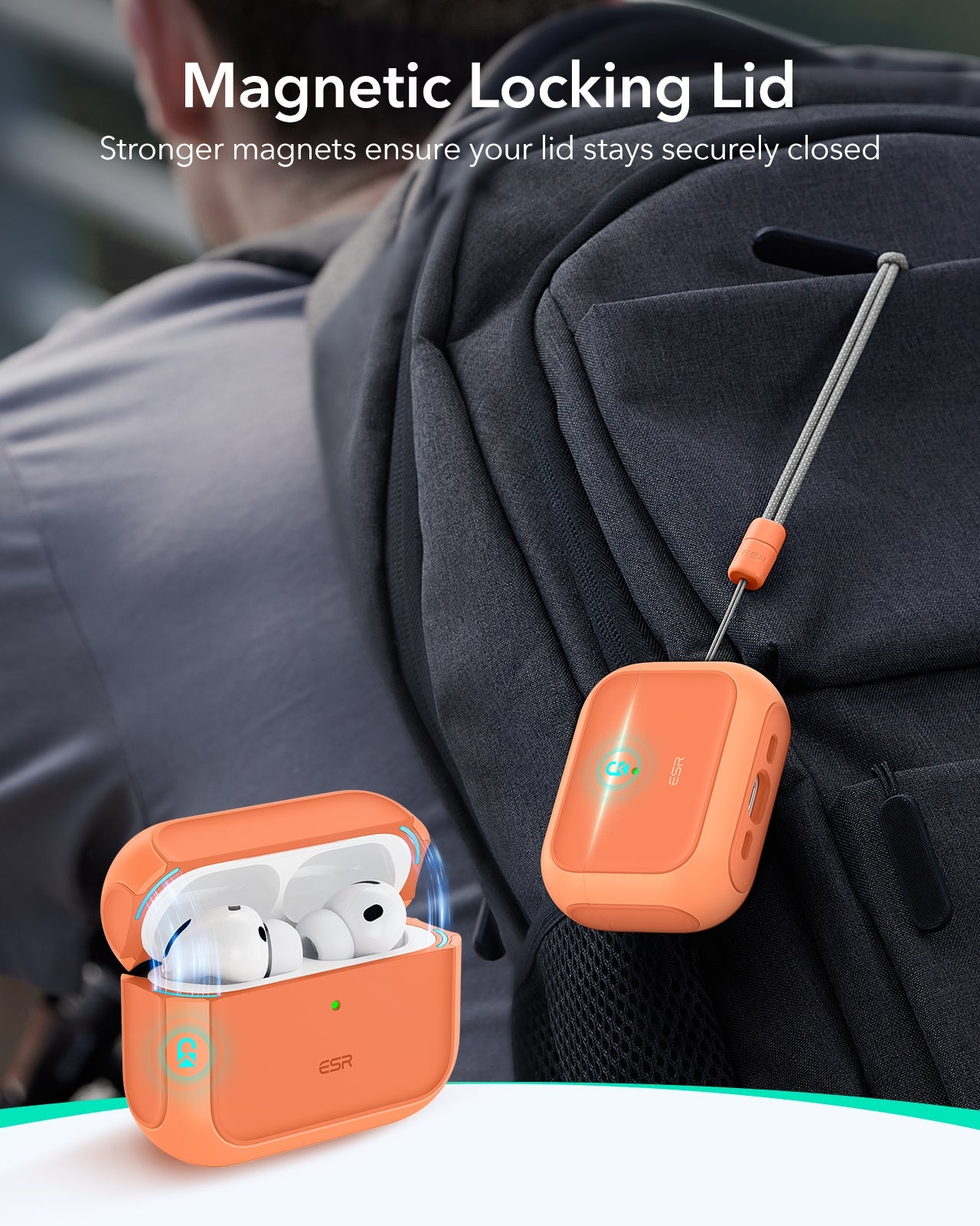 Orange AirPods Pro 3 Wireless Earbuds Charging Case Cover | ESR Orbit