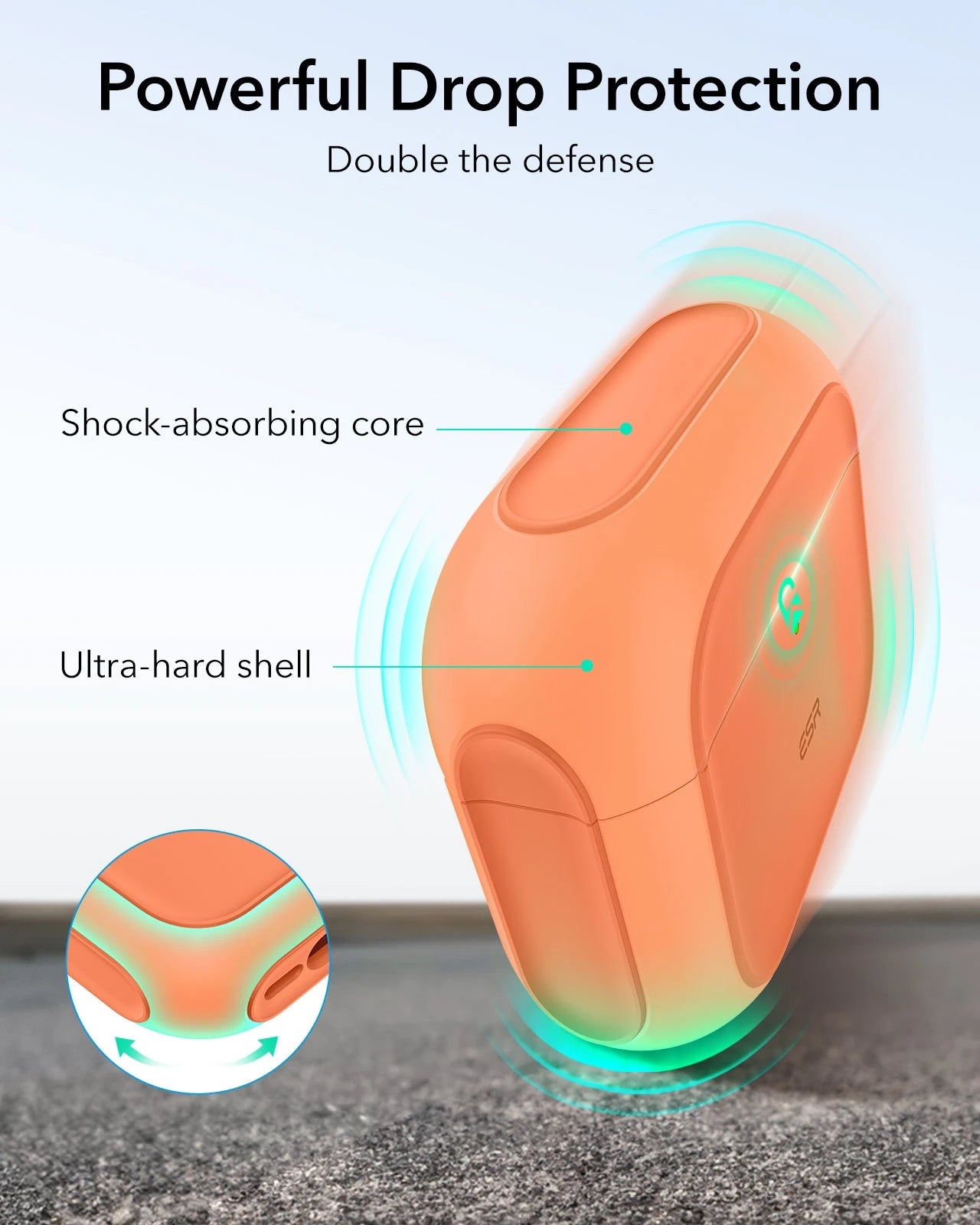 Orange AirPods Pro 3 Wireless Earbuds Charging Case Cover | ESR Orbit