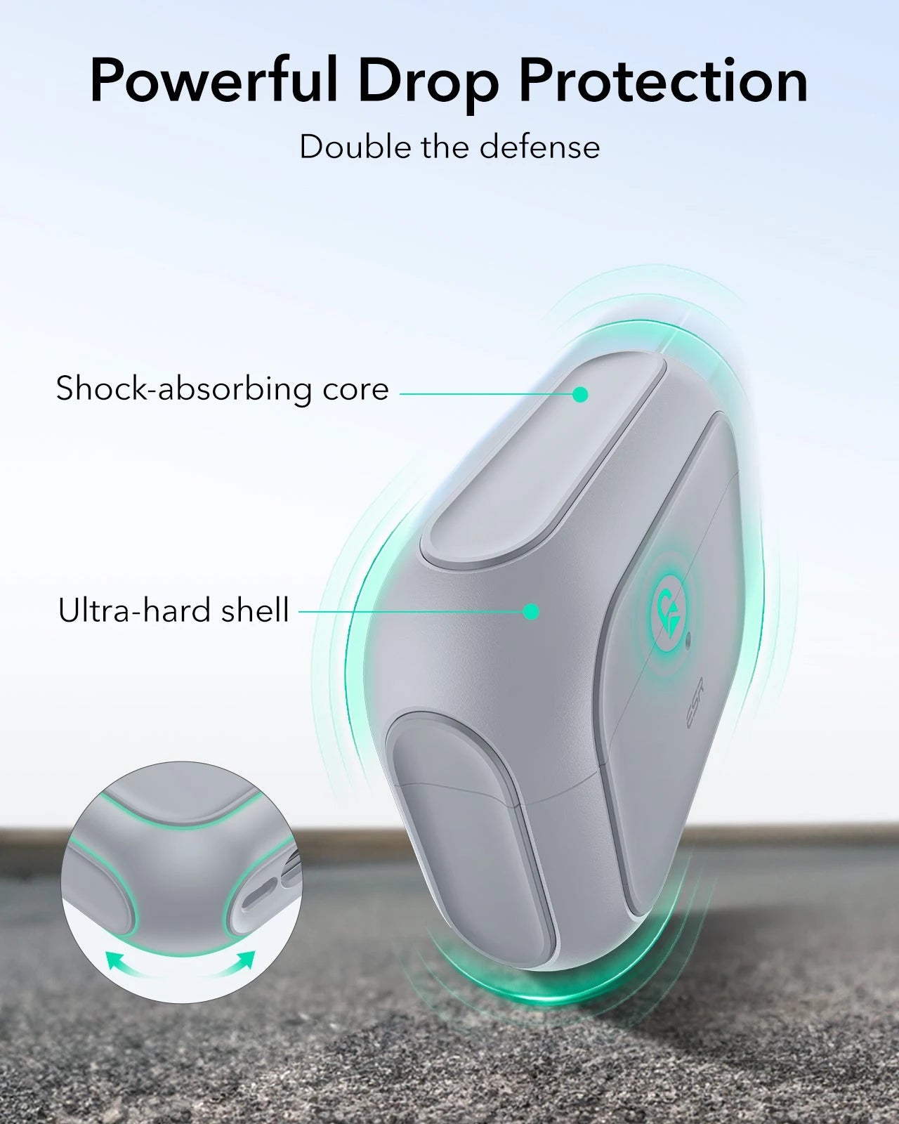 Gray AirPods Pro 3 Case cover drop protection