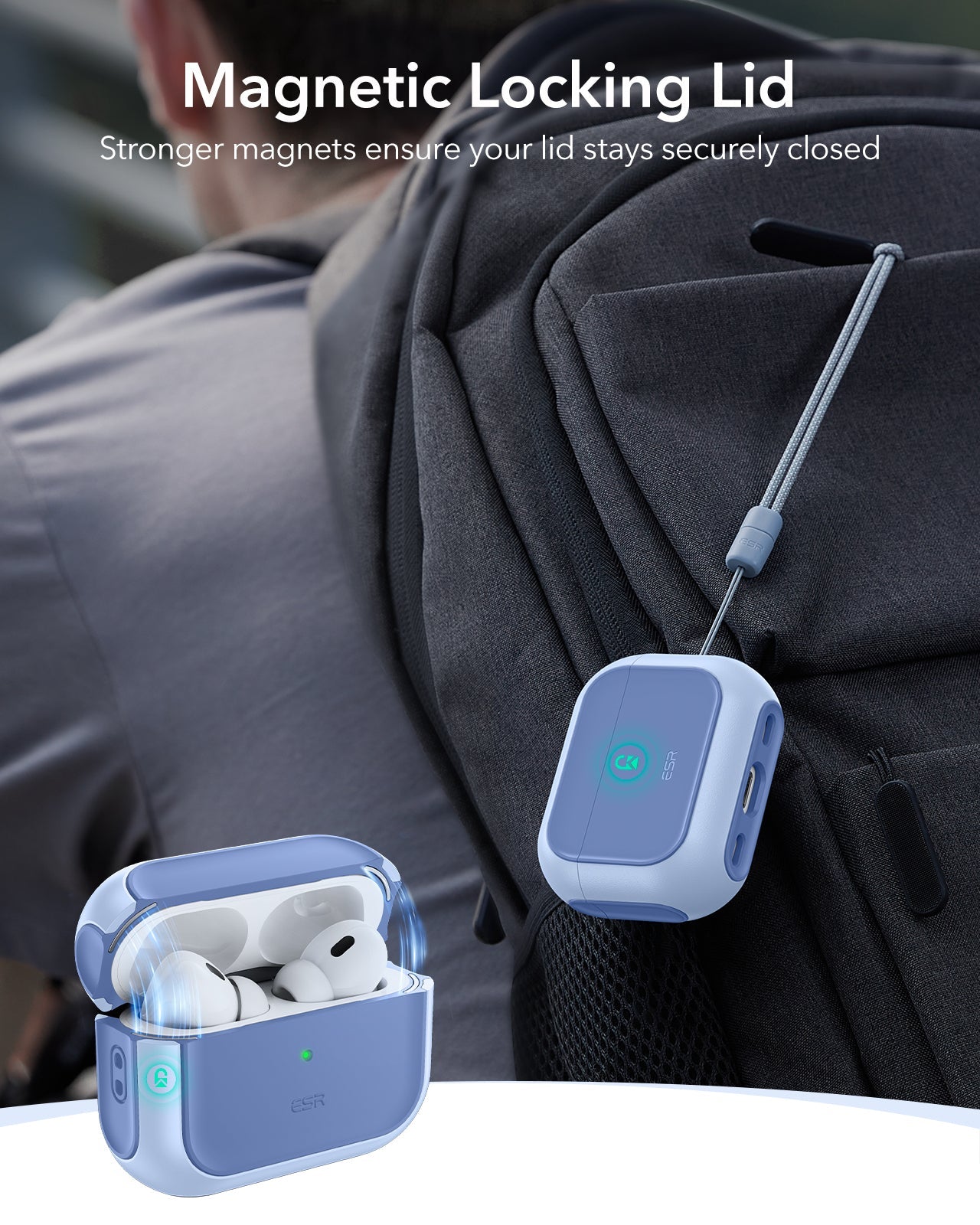 Powder Blue Lightweight AirPods Pro 3 MagSafe Case|ESR Orbit Hybrid