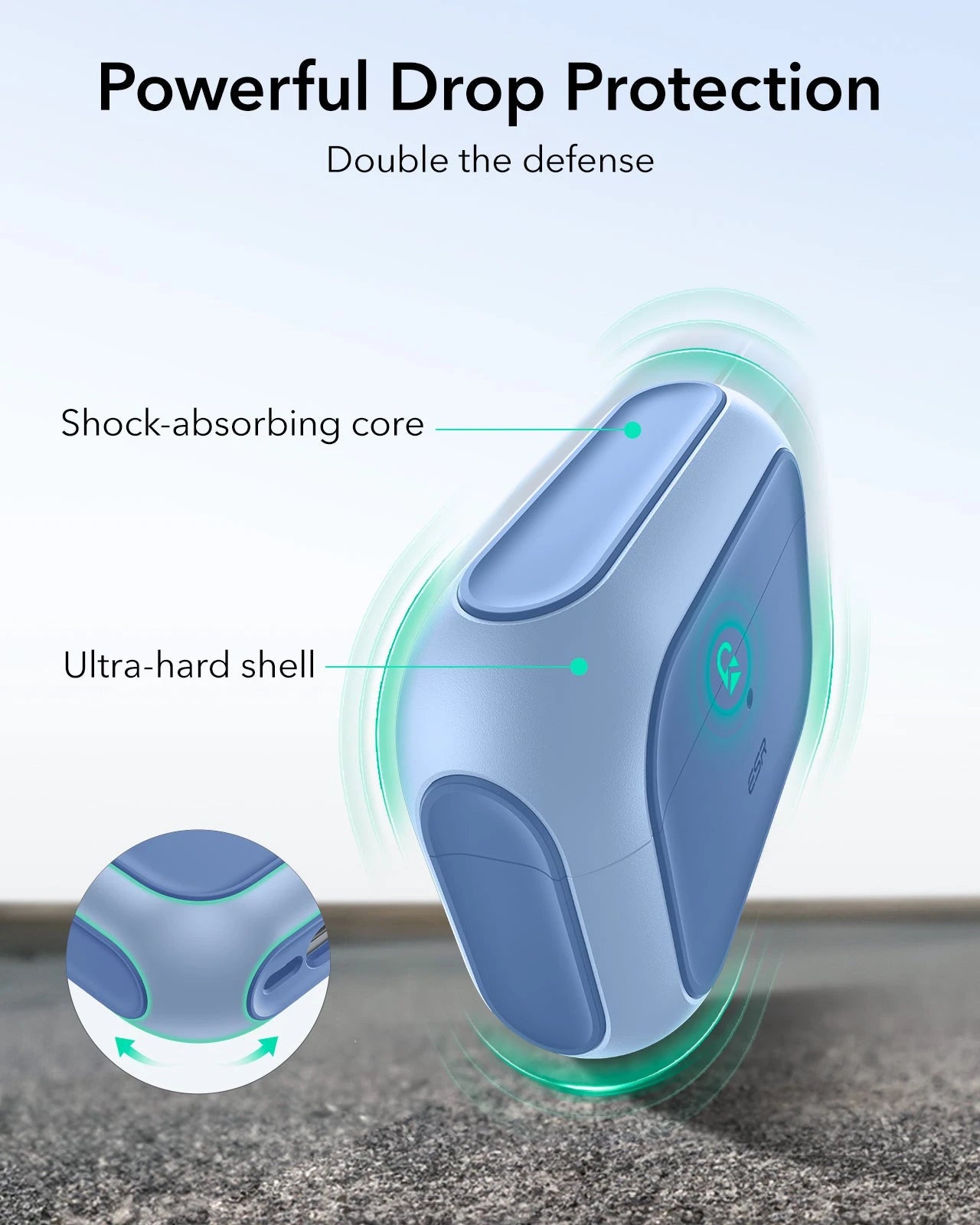 Powder Blue Lightweight AirPods Pro 3 MagSafe Case|ESR Orbit Hybrid