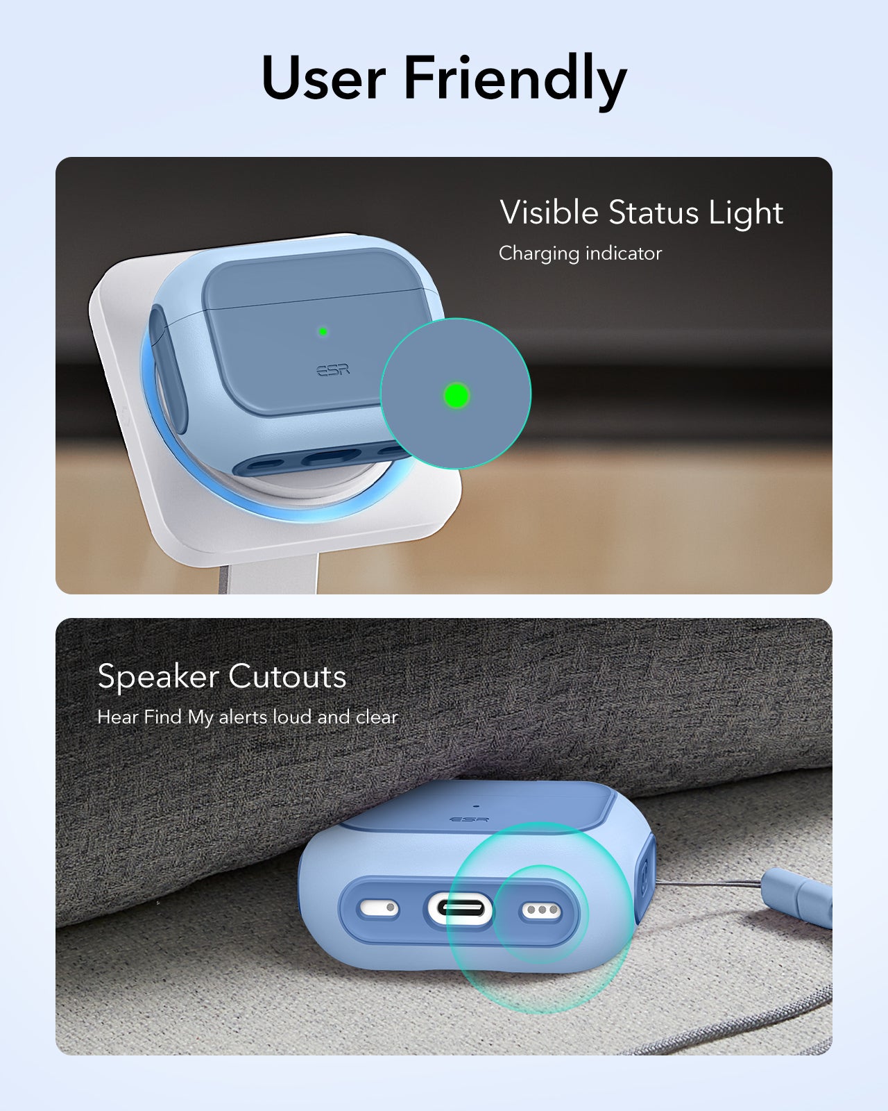 Powder Blue Lightweight AirPods Pro 3 MagSafe Case|ESR Orbit Hybrid