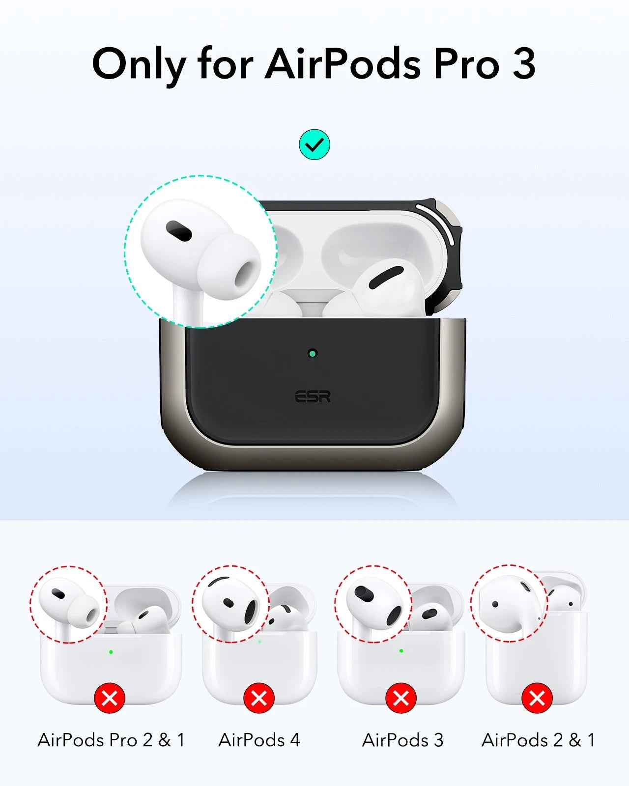 Shockproof Titanium AirPods Pro 3 MagSafe Charging Case|ESR Orbit