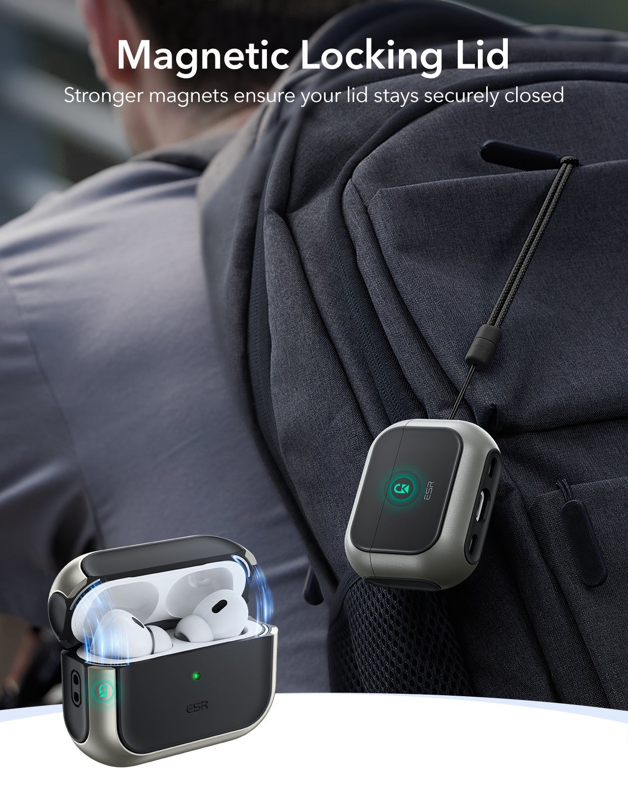 Shockproof Titanium AirPods Pro 3 MagSafe Charging Case|ESR Orbit