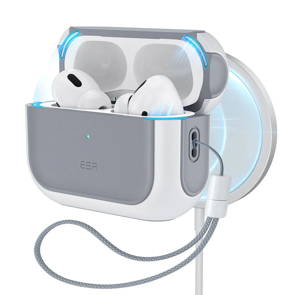 White AirPods Pro 3 MagSafe Charging Case & Cover | ESR Orbit Hybrid