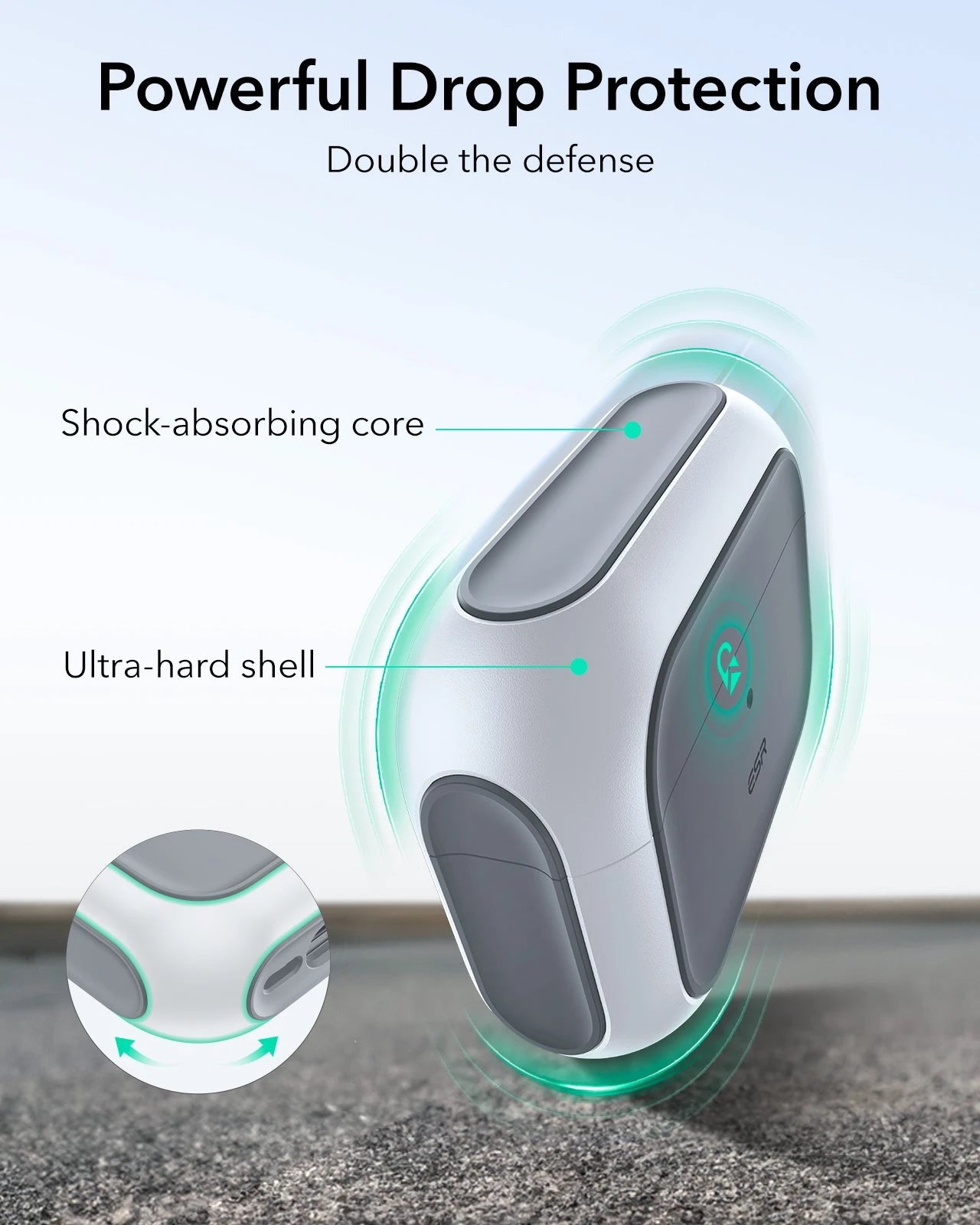 White AirPods Pro 3 MagSafe Charging Case & Cover | ESR Orbit Hybrid