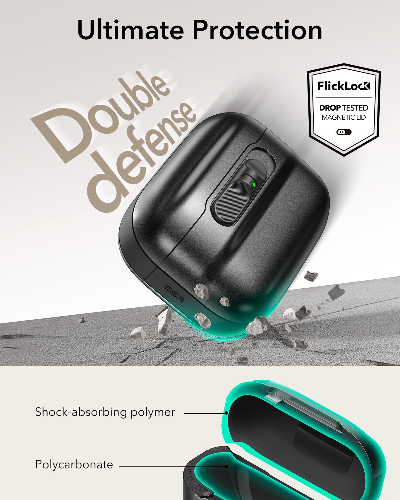 AirPods Pro 3 Pulse FlickLock Charging Case Cover Black ultimate protection