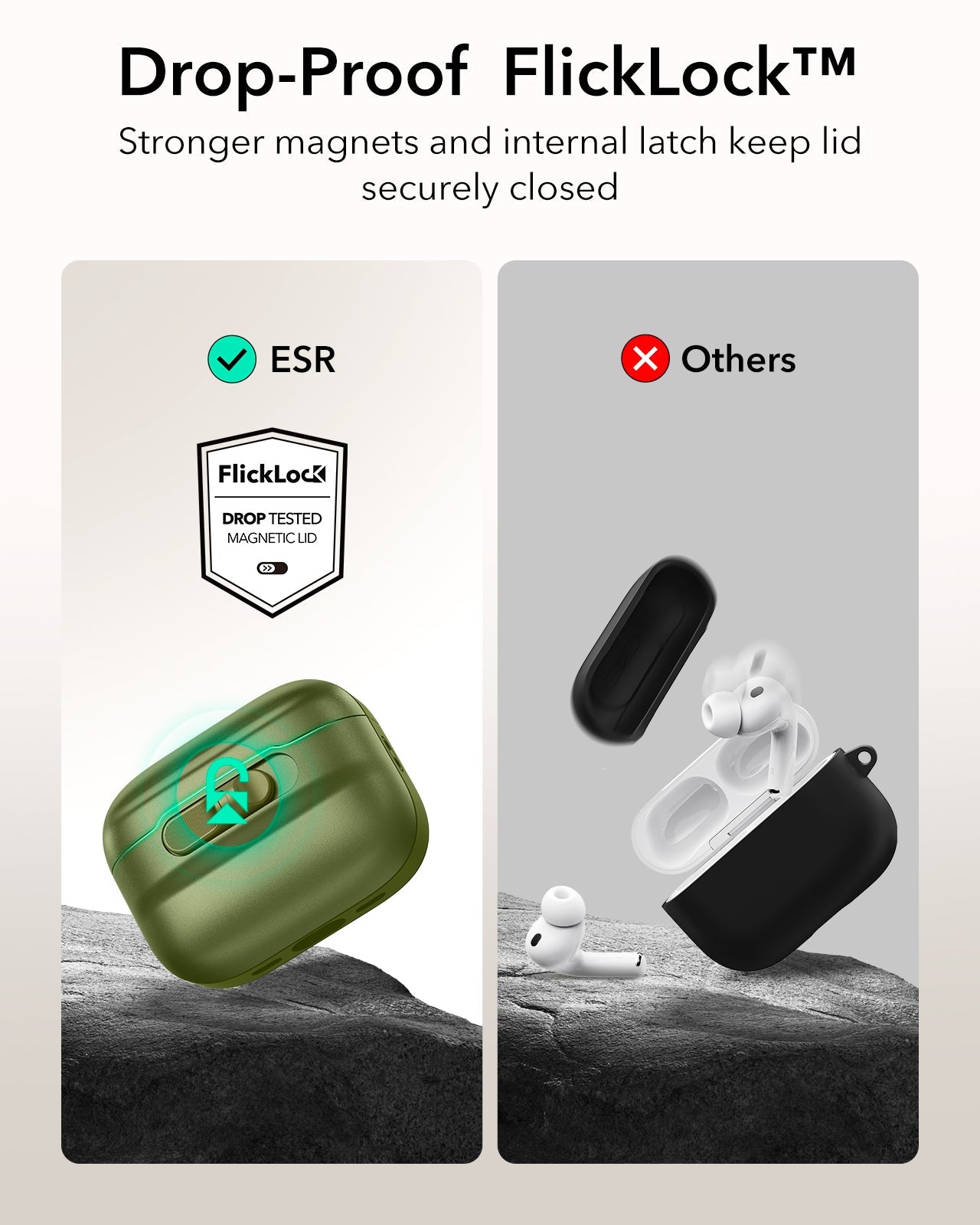 Green Securing/Locking AirPods Pro 3 MagSafe Case with Lanyard|ESR