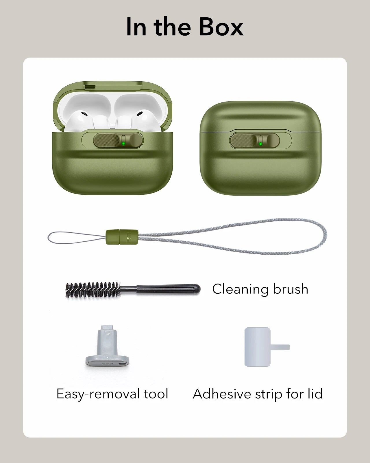 Green Securing/Locking AirPods Pro 3 MagSafe Case with Lanyard|ESR