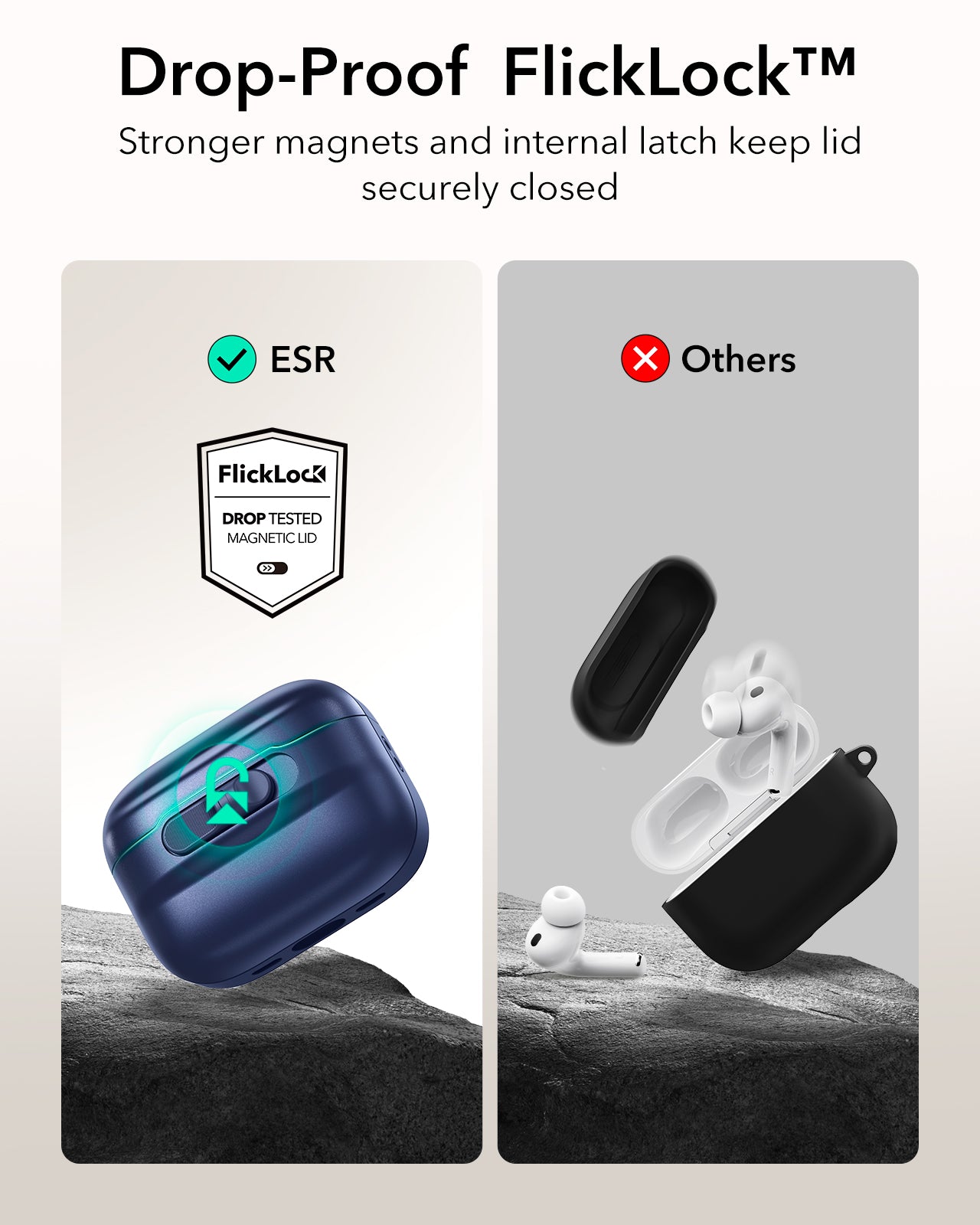 Navy Blue AirPods Pro 3 Case with Lock for Secure Storage | ESR Pulse
