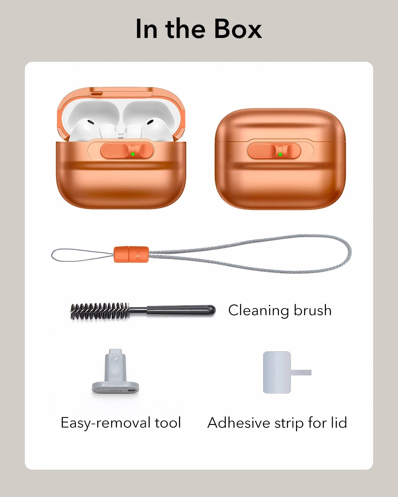 Orange AirPods Pro 3 Wireless MagS Case Cover with Lanyard | ESR Pulse