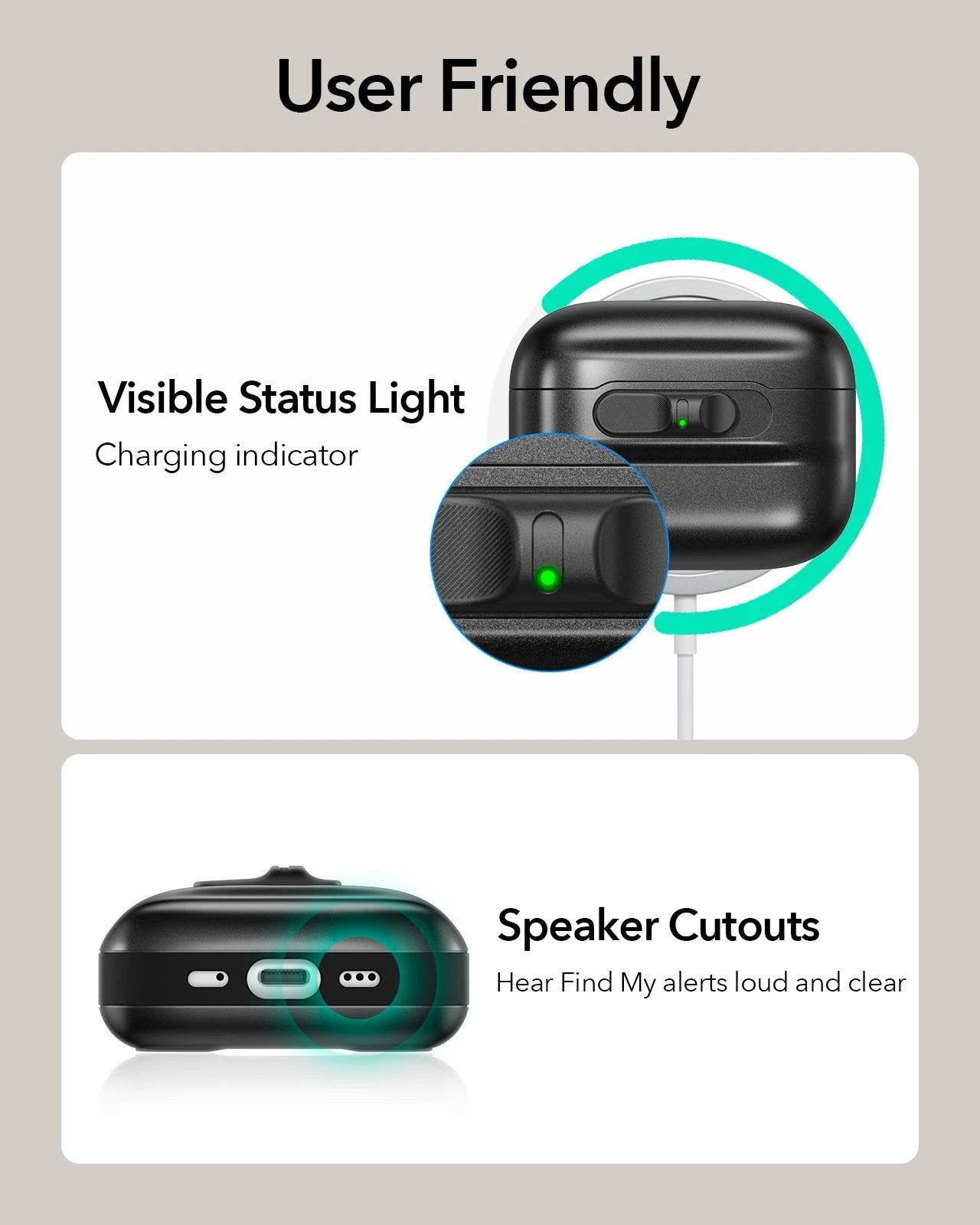 Black AirPods Pro 3 Wireless Charging Case with Lanyard | ESR Pulse